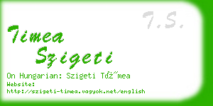 timea szigeti business card